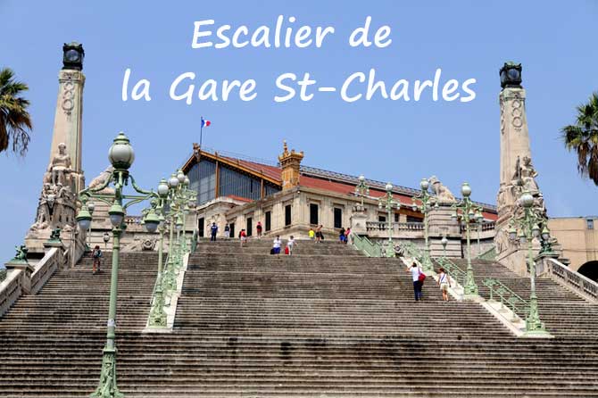 Escalier de la gare de Marseille-Saint-Charles