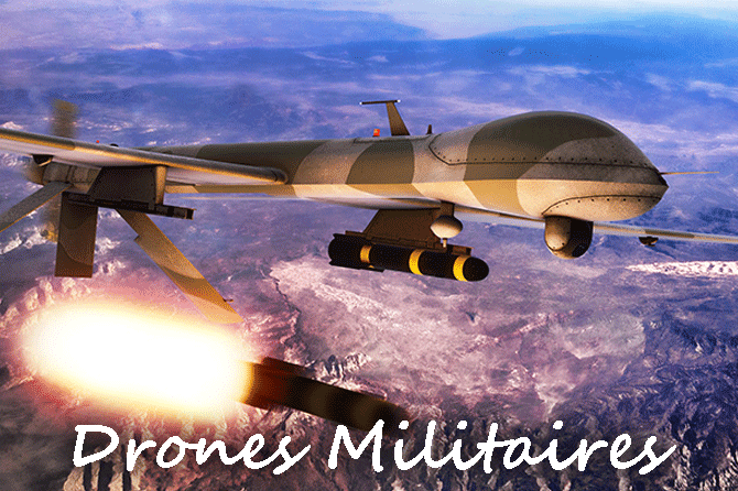 Drone D'attaque Militaire Avion Sans Pilote Volant Dans Le Ciel Ia  Générative