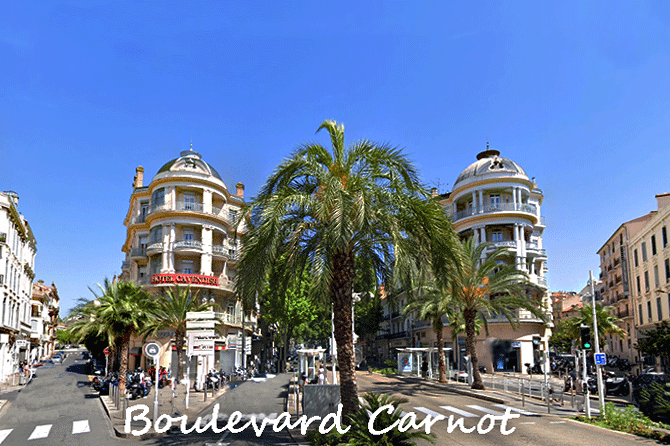 Boulevard Carnot à Cannes et au Cannet (06)