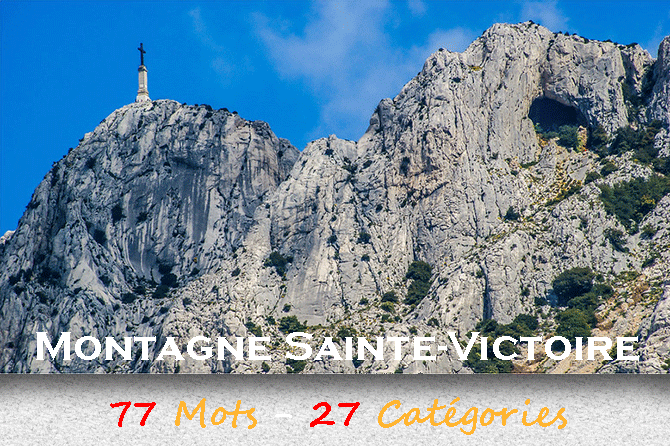 Montagne Sainte-Victoire en 77 mots, 12 couleurs, 27 rubriques